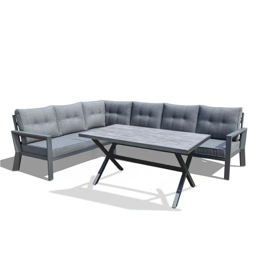 YOEVU: Conjunto de Jardín 7 Plazas   Aluminio