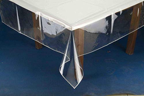 Yellow Weaves PVC Transparent Clear Dining Table Cover Tablecloth Waterproof Protector, 4 Seater, 40 X 60 Inches Rectangle(Without Laced Edges)