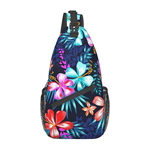 Sac de baseball à bandoulière floral bleu imprimé pour homme et femme, taille unique