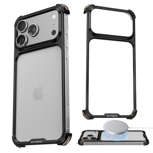 Coque iPhone 17 Pro Max en aluminium fin noir MagSafe élégante