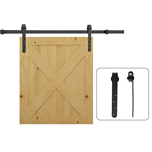 HOMCOM Kit de porte coulissante système galandage avec porte épaisseur 20-25 mm largeur max. 0,9 m charge max. 20 Kg acier noir