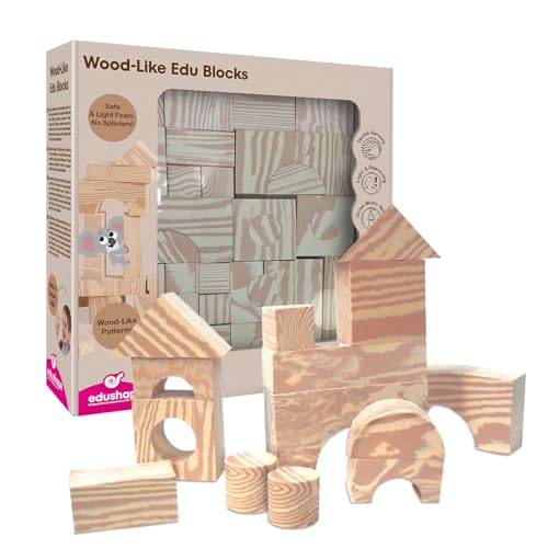 Image of Edushape Wood Like Soft Blocks, 80 Piece