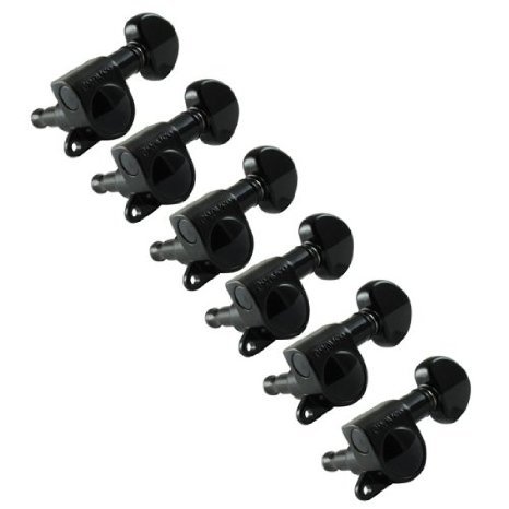 �y ���s�A���i �z Grover Mini-Rotomatic Guitar Tuning Machines 14:1 Ratio - 6 inline Black Chrome