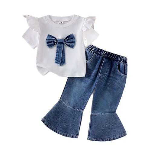 Conjunto de mezclilla blanca para niña ideal para la escuela y paseos