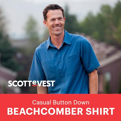 SCOTTeVEST Beachcomber Shirt for Men - 7 Hidden Pockets - Lightweight Casual Button Down T-Shirt for Travel & More4