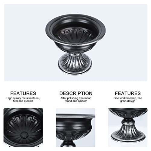 Didiseaon Urn Flower Pots Tall Planter Metal Urn Planter For Indoor Outdoor Plants Garden Pillar Flowerpot Plant Desktop Ornament #TOP7