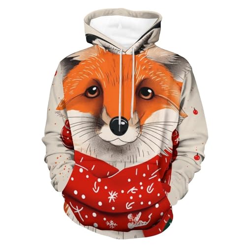 Sweat à Capuche Renard Dessin Animé une Idée Cadeau Originale en Taille S