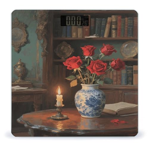 Báscula digital de baño con pantalla LED y vidrio templado miniatura 1