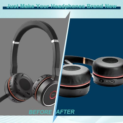 Repuestos Almohadillas para Oreja para Jabra Evolve 75(75UC 75MS 75SE) Auriculares Estéreo Inalámbricos Bluetooth, Almohadillas de Auriculares, Fundas para Oreja miniatura 6