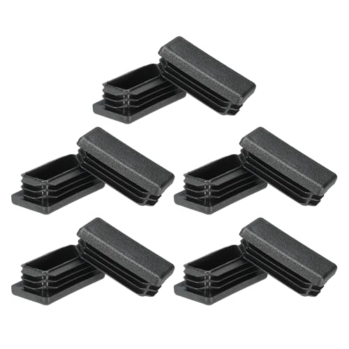 Image of PATIKIL Rectangle Plastic Hole Plugs 1x0.6inch, 10 Pack Tubing Insert End Cap for Rectangle Metal Tubing Furniture Chair Leg Fence Post Pipe, Black