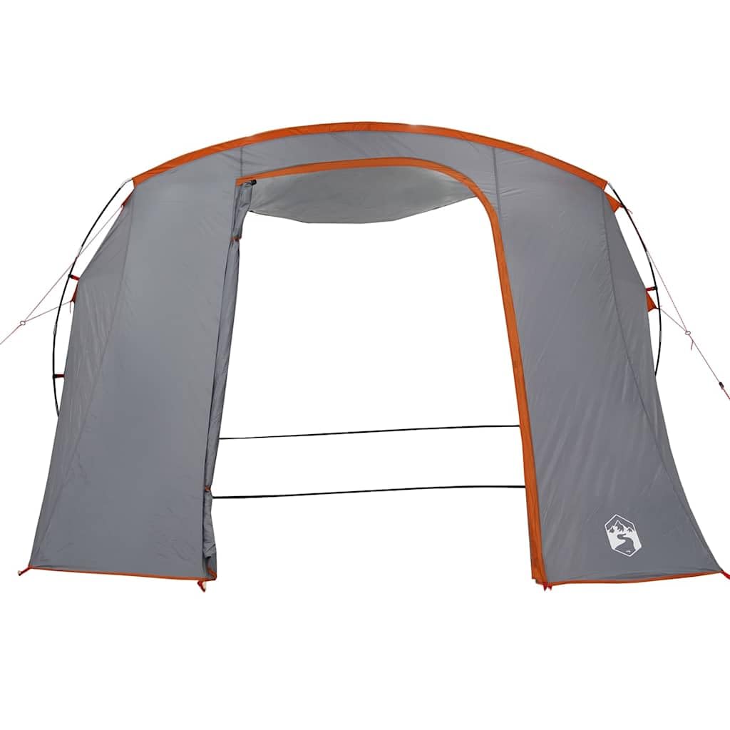 Tenda per auto impermeabile grigio e arancione, tenda pieghevole in poliestere con rivestimento in PU, impermeabile e antivento, con aste robuste, picchetti in metallo e tiranti
