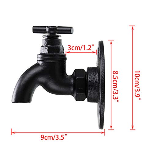 Sumnacon 2 Pcs Industrial Pipe Coat Hook Racks- Heavy Duty Rustic Hat Robe Towel Holder Hanger, Wall Mounted Clothing Racks With Hardware For Home, Office, Electroplated Black Finish #TOP2