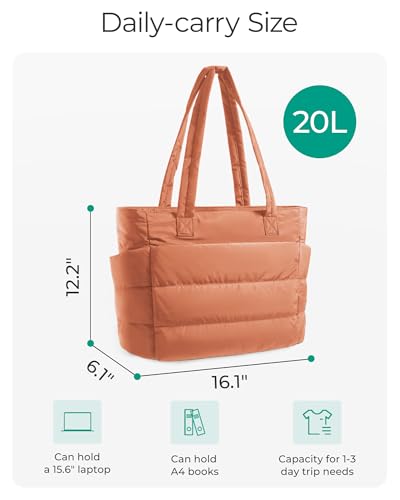 Image of BAGSMART Tote Bag for Women, Lightweight Puffy Tote Bag with Compartments Shoulder Bag Handbag for Travel, Work, Gym | Lightweight