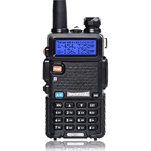 Baofeng UV-5R Two Way Radio Dual Band 144-148/420-450Mhz Walkie Talkie 1800mAh Li-ion Battery(Black) Cover