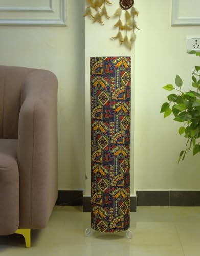 Image of Cotton Fabric Floor Lamp for Bedroom's Desk Lamp for LivingRoom, Bed Room, Office | Night Stand Dimmable Room Floor Lamp for Reading Corner Lamp (Navy Printed)