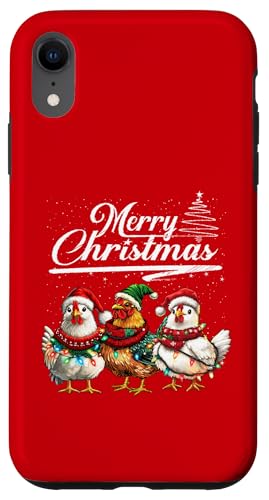 Funny Chicken Christmas Lights Farm Animal Cute Xmas Holiday Carcasa para iPhone XR