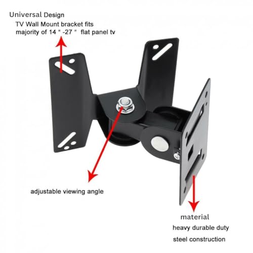 Image of UNICO Rotatable Monitor Wall Mount Stand for TV, LED, Monitors � Full Motion, Monitor Stand Tilt & Swivel, VESA Compatible, Bracket for 14-27 Inch Screens | VESA 75x75mm, 100x100mm | �Tilt Adjustment