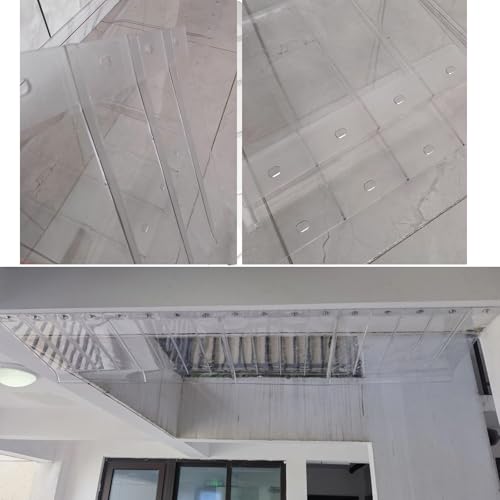 Marquesina invisible de policarbonato transparente curvo 40x210 cm para puertas 2