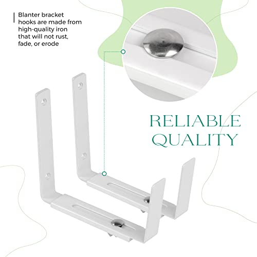 Keydola 4 Pack Adjustable Planter Box Bracket (6 To 9 Inches) Planter Bracket, Brackets For Window Boxes Planters, Planter Shelving With Adjustable Size The Width Of The Bottom Of The Planter Box #TOP3