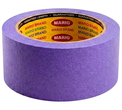 Image of Mario Purple Masking Tape - 20 Meter Length, 48mm Width - Heavy Duty Masking Tape for Industrial Painting & Protection - Pack of 1 Roll