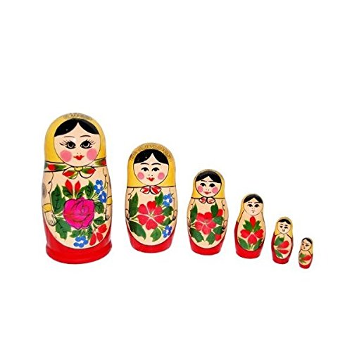Amazon | ロシア伝統柄のマトリョーシカ ロシヤーノチカ 6個組