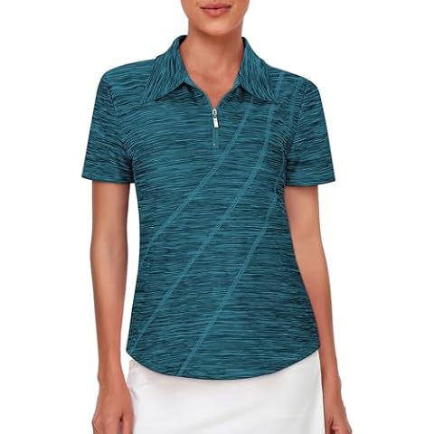Viracy Golf Shirts for Women, 1/4 Zip Up Spring Tops Womens 2024 Quick Dry Relaxed Fit Lightweight Tennis Polo Breathable Sun Protection Golf Wear,Blue-XL Cover