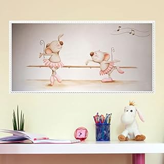 Decorative art sticker -Caricatures dancing mouse (100x50cm)