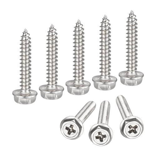 QUARKZMAN Viti Autofilettanti, Rondella Esagonale Phillips, M3 x 20mm in Acciaio Inossidabile 304 Viti Autofilettanti Flangia Esagonale in Lamiera per Plastica, Legno, 50pz