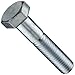 Class 10.9 Steel Hex Bolt, Zinc Blue-Chromate Plated Finish, Metric, Metric Coarse Threads, Meets DIN 931/ISO 898 Specifications, M6-1 Thread Size, 110mm Length, Partially Threaded, Pack of 50