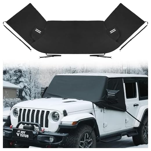 JOYTUTUS Windshield Snow Cover for Wrangler JK JL & Gladiator JT | All-Weather Protection with Side Mirror Covers | Waterproof, Anti-Theft Design