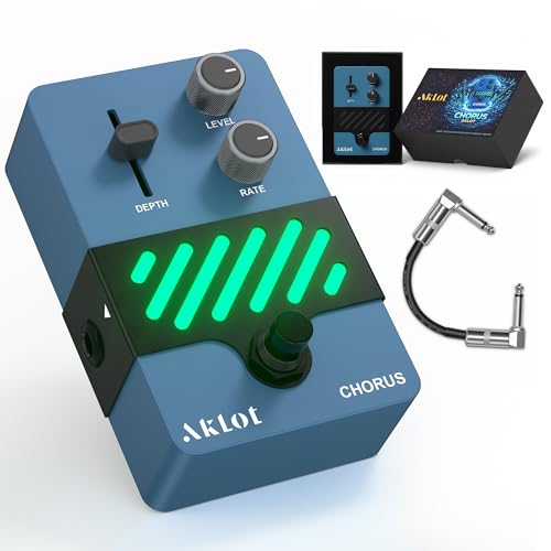 Image of AKLOT Chorus Electric Guitar Pedal: Warm Vintage Shimmer to Lush Chorus Depth, Dynamic Touch-Responsive Modulation, Rate & Depth Control, Mini Guitar Effect Pedal with True Bypass, NEON TwinWave