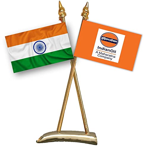 UNIq Indian Oil Corporation & INDIA Miniature Double Sided Flags with Criss-Cross Classy Brass Base Flag Table Stand (B09LVX9F7R) Amazon Price History, Amazon Price Tracker