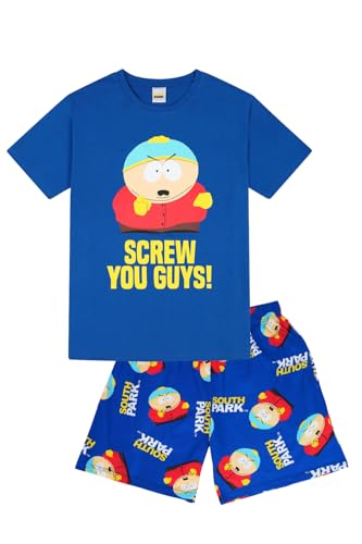 South Park Ensemble de pyjamas court pour homme Cartman Vêtement de nuit Vêtement de salon, bleu, XXL