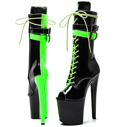 WUXIN H&P Women Pole Dancing Ankle Boots Shoes Heel, 20CM 8 Inch Exotic High Heel Platform Stiletto Boots3