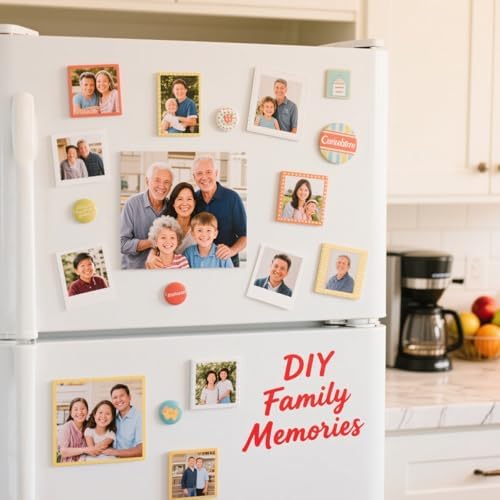 500 Sets DIY Square Refrigerator Magnet Making Kit - 80mm x 80mm with Metal Casing, Cardboard Backing & Protective Film - Perfect for Creative Projects and Crafts