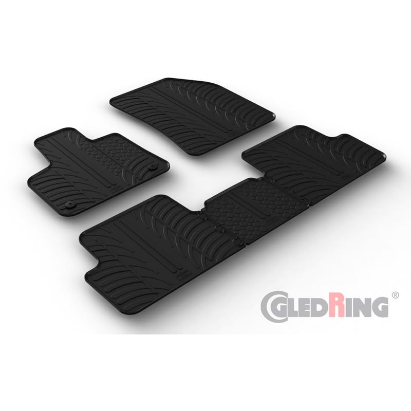 Tapis de Caoutchouc Citroën DS7 Crossback Gledring 2018- Noir 5-pièces - 2