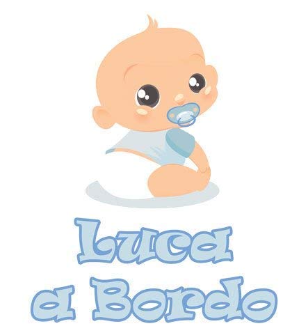 GamesMonkey Sticker Child Girl on Board - LUCA - PERSONALIZED NAME 12 CM - male - exterior car stickers glossy VINYL