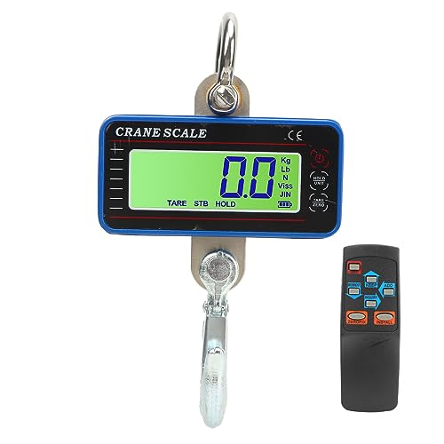 MNM Scales 750 LB CALIBRATED S-Type Load Cell Indicator Crane Scale Tension/Compression, White