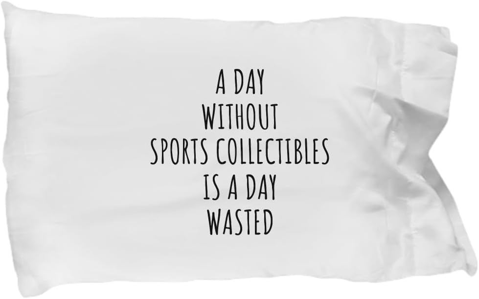 EzGift A Day Without Sports Collectibles Pillowcase is A Day Wasted Funny Gift Idea for Hobby Lover Fanatic Quote Addict Gag Pillow Cover Case 20x30