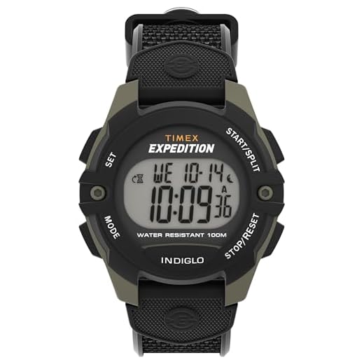 Timex Men's Expedition 41mm Watch - Black Strap Digital Dial Green Case