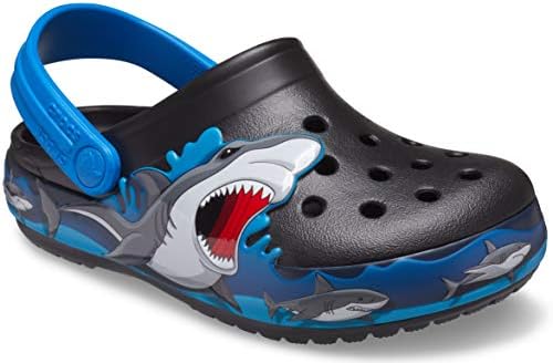 Crocs Kids' Fun Lab Light Up Clog | Light Up Shoes , Shark, 6 Toddler