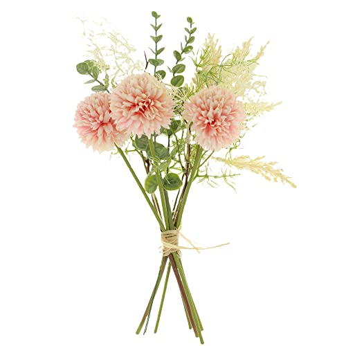 Ramo de flores artificiales – 8 piezas – Calidad premium – Decoración de mesa (rosa claro)