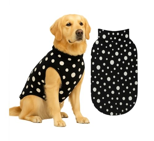 Image of The Pets Company Dog Winter Coat Jacket, Clothes, Windproof, Light Weight, Washable, Ultra Warm Thick Fleece Lined Dog Vest for Cold Weather Protection, (Polka Black Cherry, Large - 26 Inch)