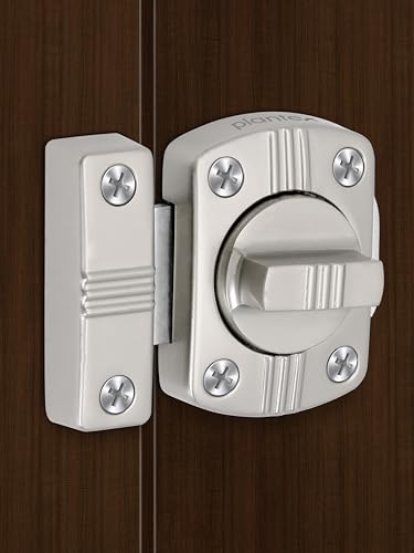 Image of Plantex Baby Latch for Bathroom /Door Latch Lock for Bathroom /Door Stopper /Baby Latch /Door chitkani /Door Latches for Home /Office /Bedroom -Pack of 1 (Satin)