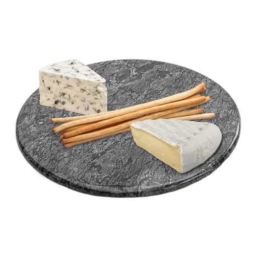 Homiu Marble Chopping Board Round | Worktop Protectors Heat Resistant | Non-Slip Cutting Board | Kitchen Accessories | Hard-Wearing Chopping Board Marble | Easy to Clean
