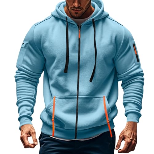 GOFULY Zip Up Hoodies Men Stylish Fleece Tactical Sweatshirts Big And Tall Hooded Lightweight Casual Pullover With Pocket