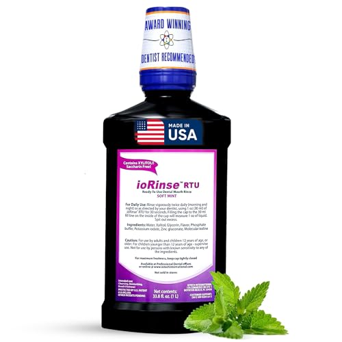ioRinse RTU Halitosis Mouthwash for Fresh Breath, Dentists' Top Choice, Alcohol Free & Fluoride Free...