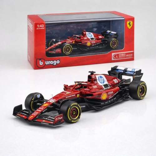 Image of Wizplex Bburago Scuderia Ferrari SF-25 1:43 Scale Officially Licensed Die Cast Metal Formula 1 Car - No. 16 Collectible Model, Display Showpiece for Kids 3+ & Motorsport Fans