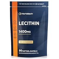 Lecithin Kapseln 1400mg | Hochdosiert | 90 Sojalecithin Softgels | Stillen Vitamine mit Vitamin E | Soy Lecithin | Horbaach