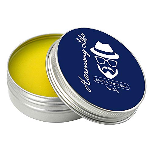 EZGO Beard Balm Conditioner-Styles, Strengthens and Thickens for Healthier Beard Growth, Beard Wax Boost Shine and Maintains Hold, 2oz
